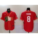 San Francisco 49ers #8 Steve Young Red Mexico With Patch Stitched Jersey