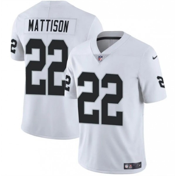Las Vegas Raiders #22 Alexander Mattison White 2024 Vapor Stitched Jersey