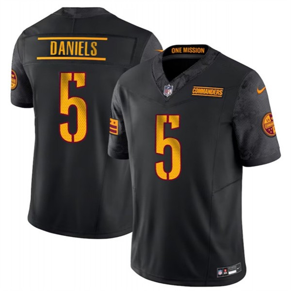 Washington Commanders #5 Jayden Daniels Black 2024 F.U.S.E. Vapor Limited Stitched Jersey