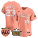 Atlanta Braves #23 Michael Harris II Peach 2024 Atliens Peach With Outkast Patch Vapor Limited Stitched Jersey