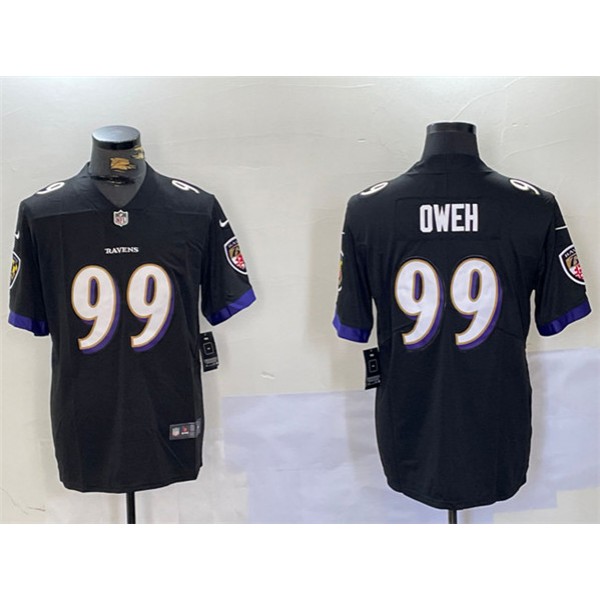 Baltimore Ravens #99 Jayson Oweh Black Vapor Limited Limited Jersey