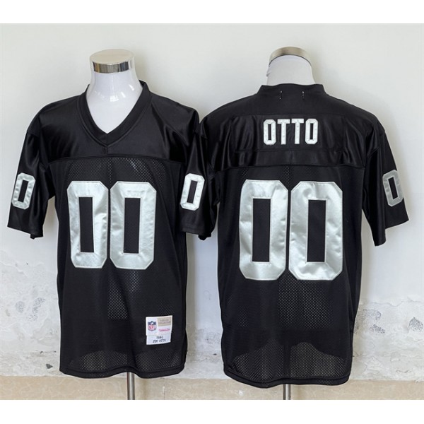 Las Vegas Raiders #00 Jim Otto Black Throwback Stitched Jersey