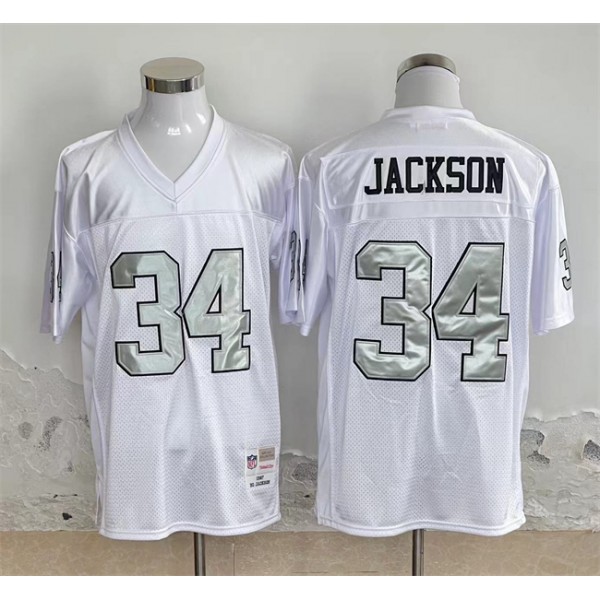 Las Vegas Raiders #34 Bo Jackson White Throwback Stitched Jersey