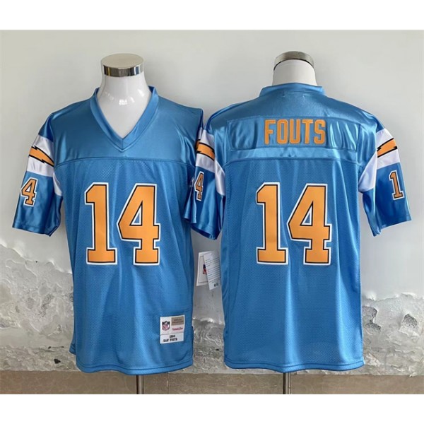Los Angeles Chargers #14 Dan Fouts Blue Throwback Stitched Jersey