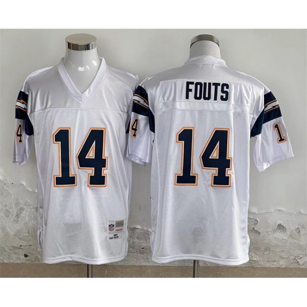 Los Angeles Chargers #14 Dan Fouts White Throwback Stitched Jersey