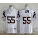 Los Angeles Chargers #55 Junior Seau White Throwback Stitched Jersey
