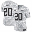 New York Jets #20 Breece Hall Arctic Camo 2024 F.U.S.E. Salute To Service Limited Stitched Jersey