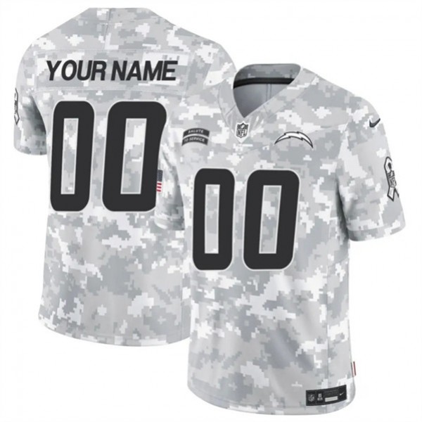 Los Angeles Chargers Custom Arctic Camo 2024 F.U.S.E. Salute To Service Limited Stitched Jersey