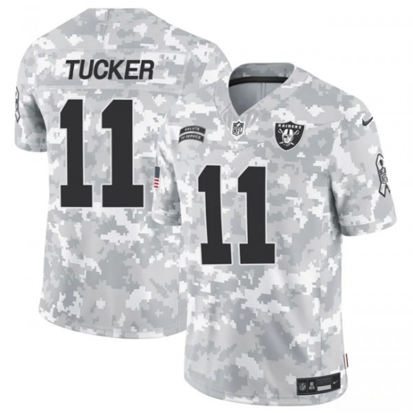 Las Vegas Raiders #11 Tre Tucker Arctic Camo 2024 F.U.S.E. Salute To Service Limited Stitched Jersey