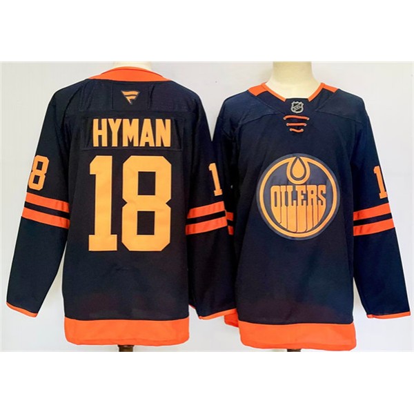 Edmonton Oilers #18 Zach Hyman Navy 2024-25 Stitched Jersey