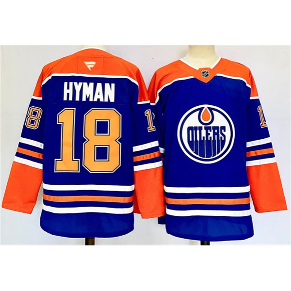 Edmonton Oilers #18 Zach Hyman Royal 2024-25 Stitched Jersey