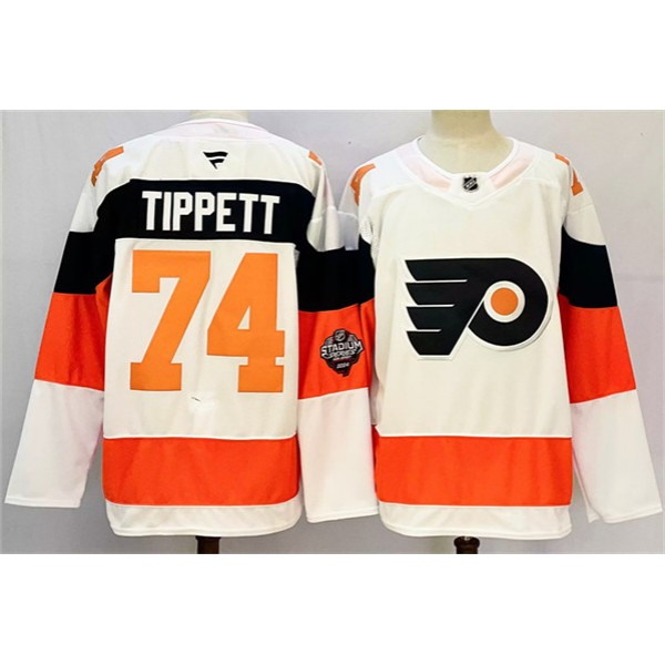 Philadelphia Flyers #74 Owen Tippett White 2024-25 With A Patch Stitched Jersey