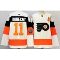 Philadelphia Flyers #11 Travis Konecny White 2024-25 With A Patch Stitched Jersey