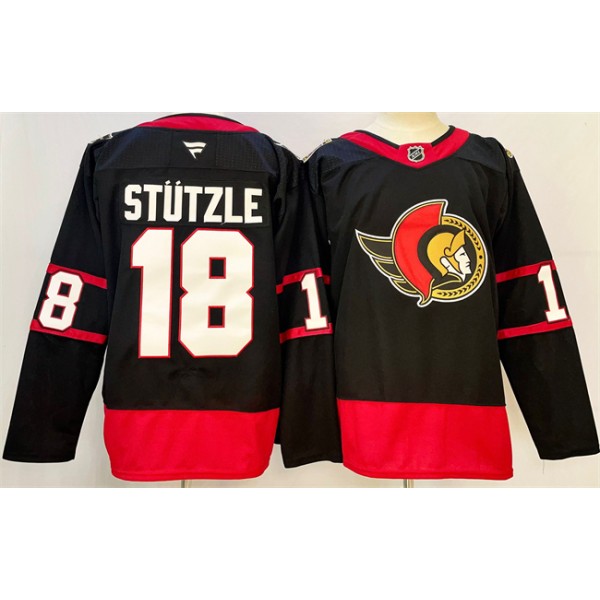 Ottawa Senators #18 Tim Stützle Black 2024-25 Home Stitched Jersey