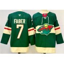 Minnesota Wild #7 Brock Faber Green 2024-25 Home Stitched Jersey