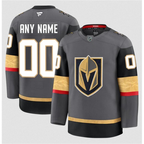 Vegas Golden Knights Custom Gray 2024-25 Alternate Stitched Jersey