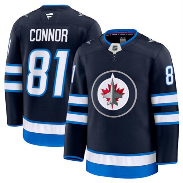 Winnipeg Jets #81 Kyle Connor Navy 2024-25 Home Stitched Jersey