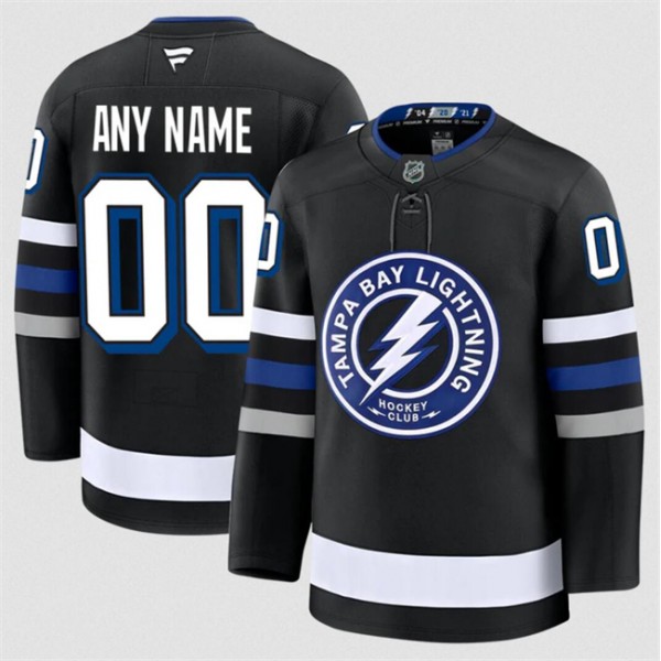 Tampa Bay Lightning Custom Black 2024-25 Alternate Stitched Jersey