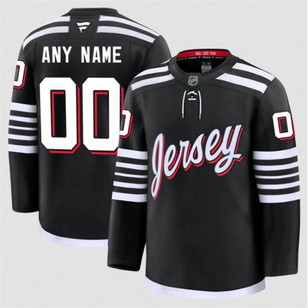 New Jersey Devils Custom Black 2024-25 Alternate Stitched Jersey