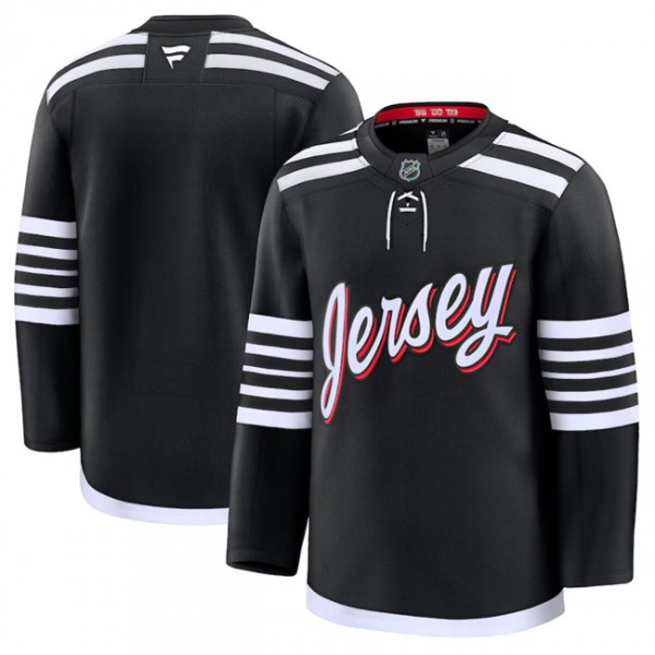 New Jersey Devils Blank Black 2024-25 Alternate Stitched Jersey