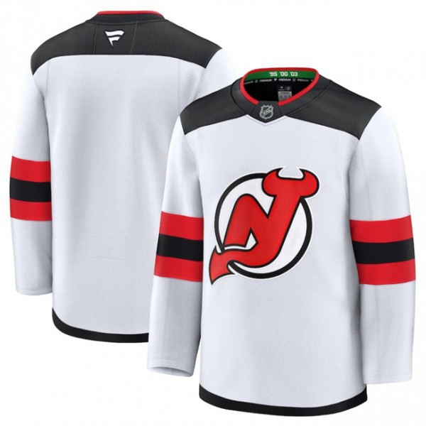 New Jersey Devils Blank White 2024-25 Away Stitched Jersey