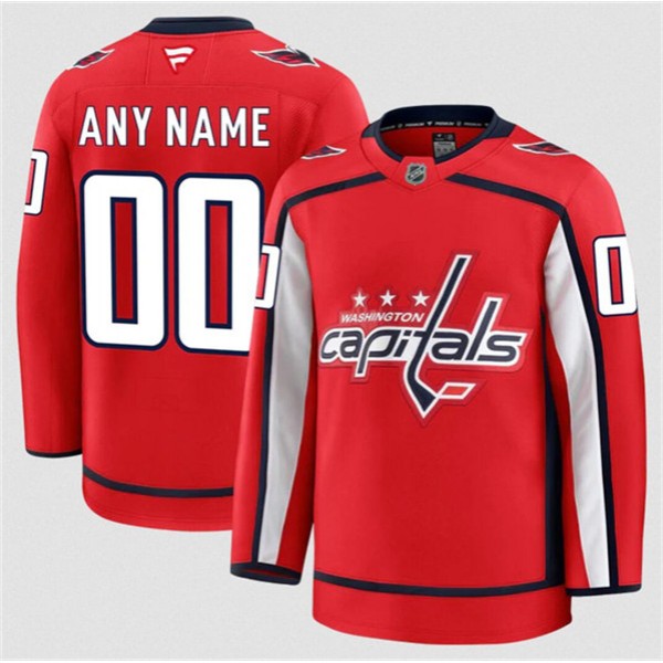 Washington Capitals Custom Red 2024-25 Home Stitched Jersey