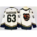 Boston Bruins #63 Brad Marchand White 2024-25 With C Patch Reverse Retro Home Stitched Jersey