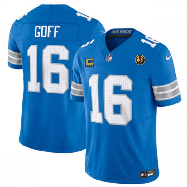 Detroit Lions #16 Jared Goff Blue 2024 F.U.S.E. With John Madden Patch And 4-Star C Patch Vapor Limited Stitched Jersey