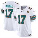Miami Dolphins #17 Jaylen Waddle White 2023 F.U.S.E. Alternate With John Madden Patch Vapor Limited Stitched Jersey