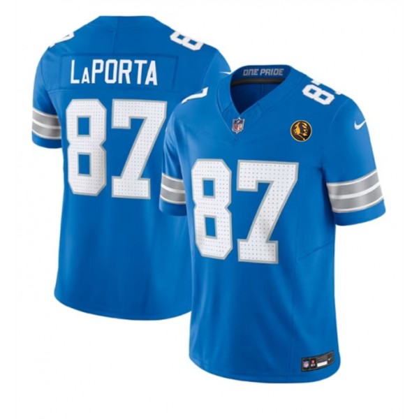 Detroit Lions #87 Sam LaPorta Blue 2024 F.U.S.E. With John Madden PatchVapor Limited Stitched Jersey