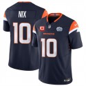Denver Broncos #10 Bo Nix Navy 2024 F.U.S.E. With Draft Pacth And 1-Star C Patch Vapor Limited Stitched Jersey