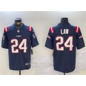 New England Patriots #24 Ty Law Navy Vapor Limited Stitched Jersey