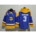 Minnesota Vikings #3 Jordan Addison Purple Yellow Ageless Must-Have Lace-Up Pullover Hoodie