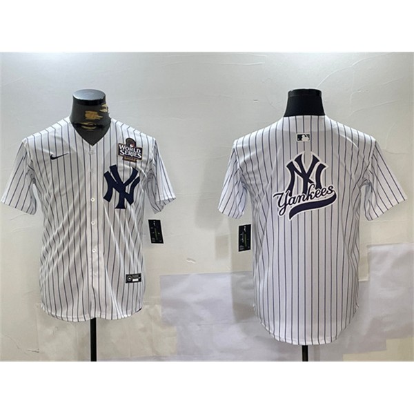 New York Yankees White Team Big Logo 2024 World Series Home Limited Stitched Jersey