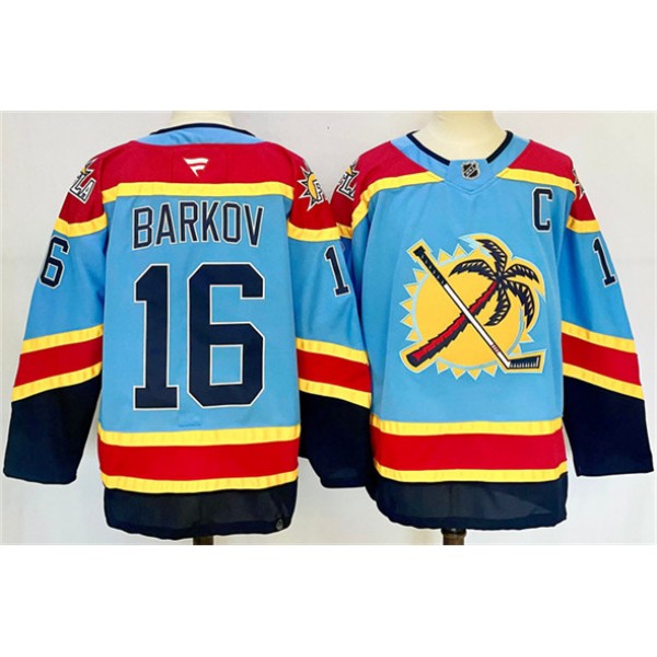Florida Panthers #16 Aleksander Barkov Blue 2024-25 Reverse Retro With C Patch Stitched Jersey
