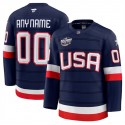 USA Custom Navy 2025 4 Nations Stitched Jersey