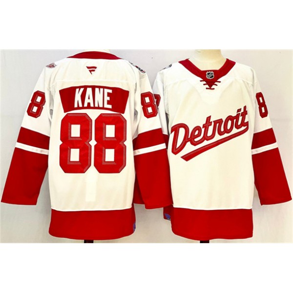 Detroit Red Wings #88 Patrick Kane White Red 2024-25 Stitched Jersey