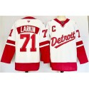 Detroit Red Wings #71 Dylan Larkin White Red 2024-25 With C Patch Stitched Jersey