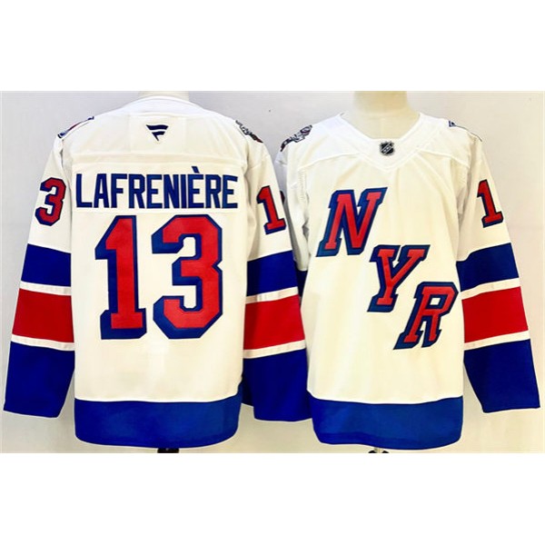 New York Rangers #13 Alexis Lafreniere White 2024-25 Stadium Series Stitched Jersey