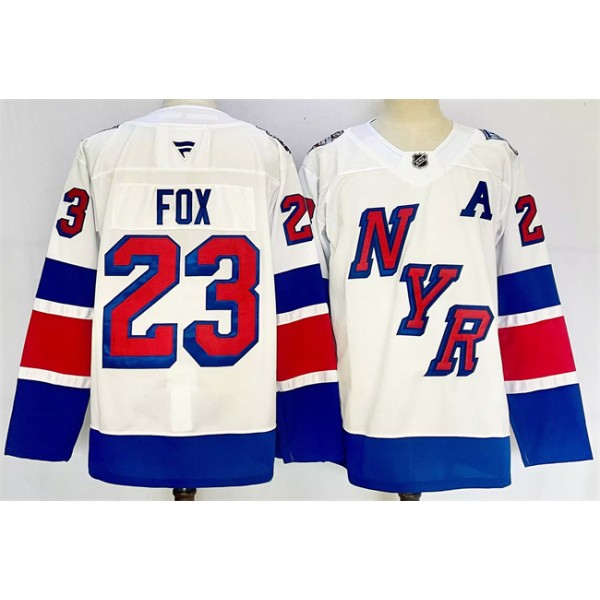 New York Rangers #23 Adam Fox White 2024-25 Stadium Series Stitched Jersey