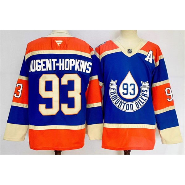 Edmonton Oilers #93 Ryan Nugent-Hopkins Royal 2024-25 With A Patch Heritage Classic Primegreen Stitched Jersey