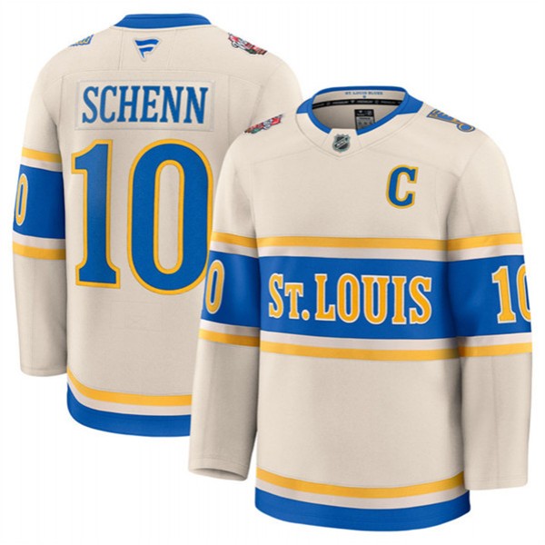 St. Louis Blues #10 Brayden Schenn Cream 2024-25 Winter Classic Stitched Jersey