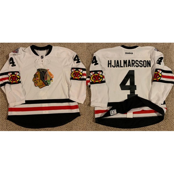 Chicago Blackhawks #4 Niklas Hjalmarsson White Stitched Jersey