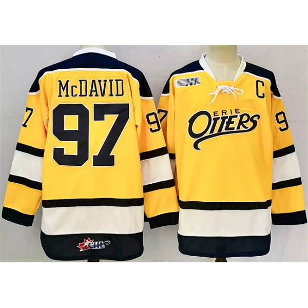 Edmonton Oilers #97 Connor McDavid Yellow 2024-25 With C Patch Heritage Classic Primegreen Stitched Jersey