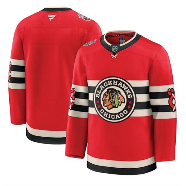 Chicago Blackhawks Blank Red 2024-25 Winter Classic Stitched Jersey