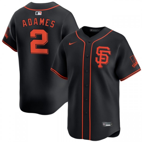 San Francisco Giants #2 Willy Adames Black 2024 Black AlternateLimited Stitched Jersey