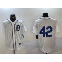 Detroit Tigers #42 Jackie Robinson White Cool Base Stitched Jersey