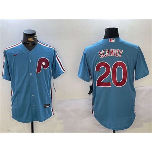 Philadelphia Phillies #20 Mike Schmidt Blue Cool Base Stitched Jersey