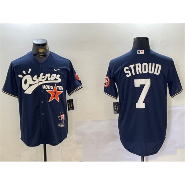 Houston Astros #7 C.J. Stroud Navy Cactus Jack Style Vapor Premier Limited Stitched Jersey
