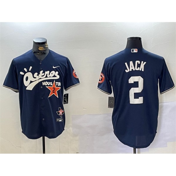 Houston Astros #2 David Jack Navy Cactus Jack Style Vapor Premier Limited Stitched Jersey